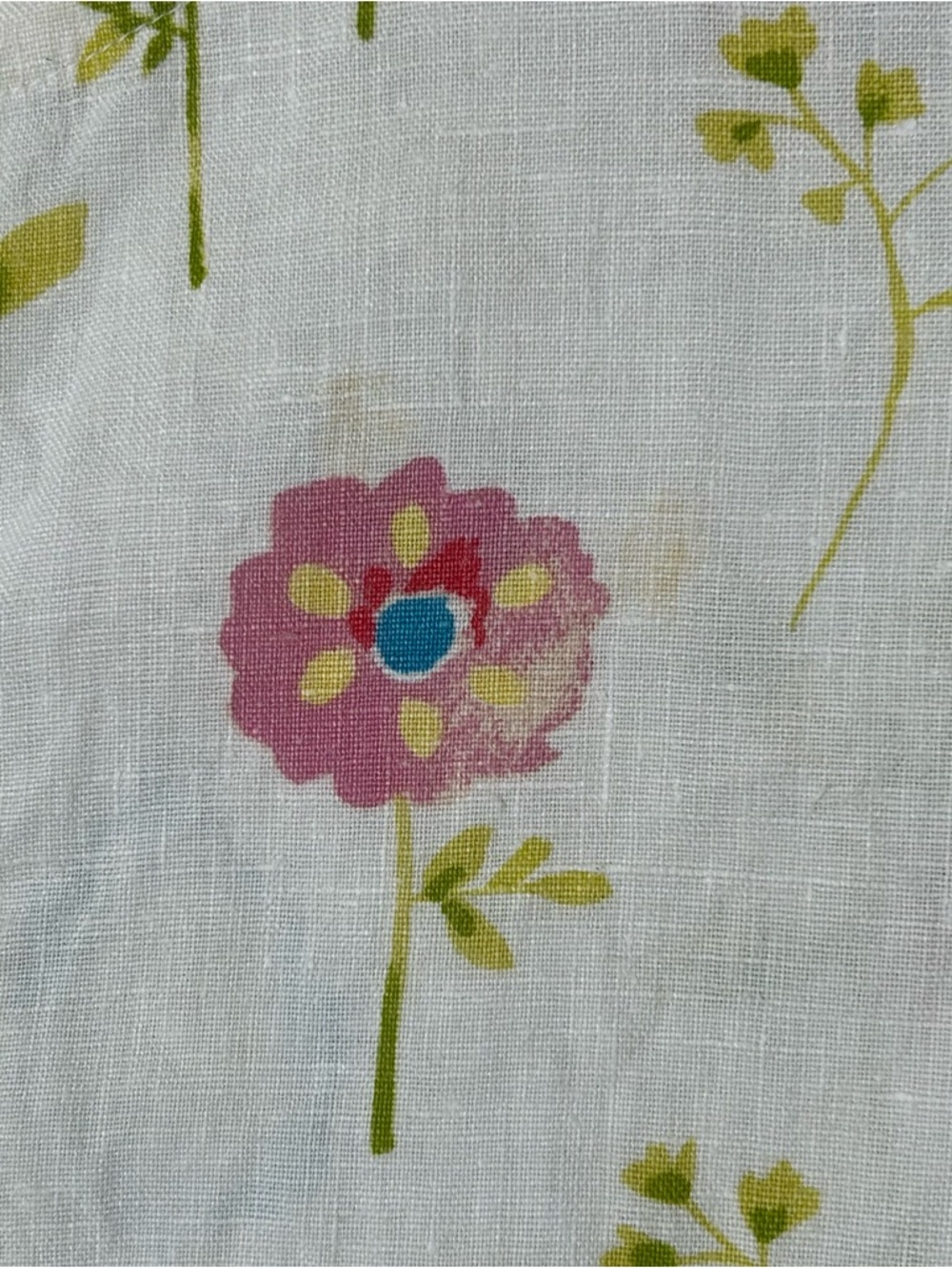 Marc Ware Linen Dress Womens Large Floral Cottage Shift Pullover Beach Resort - Picture 8 of 14